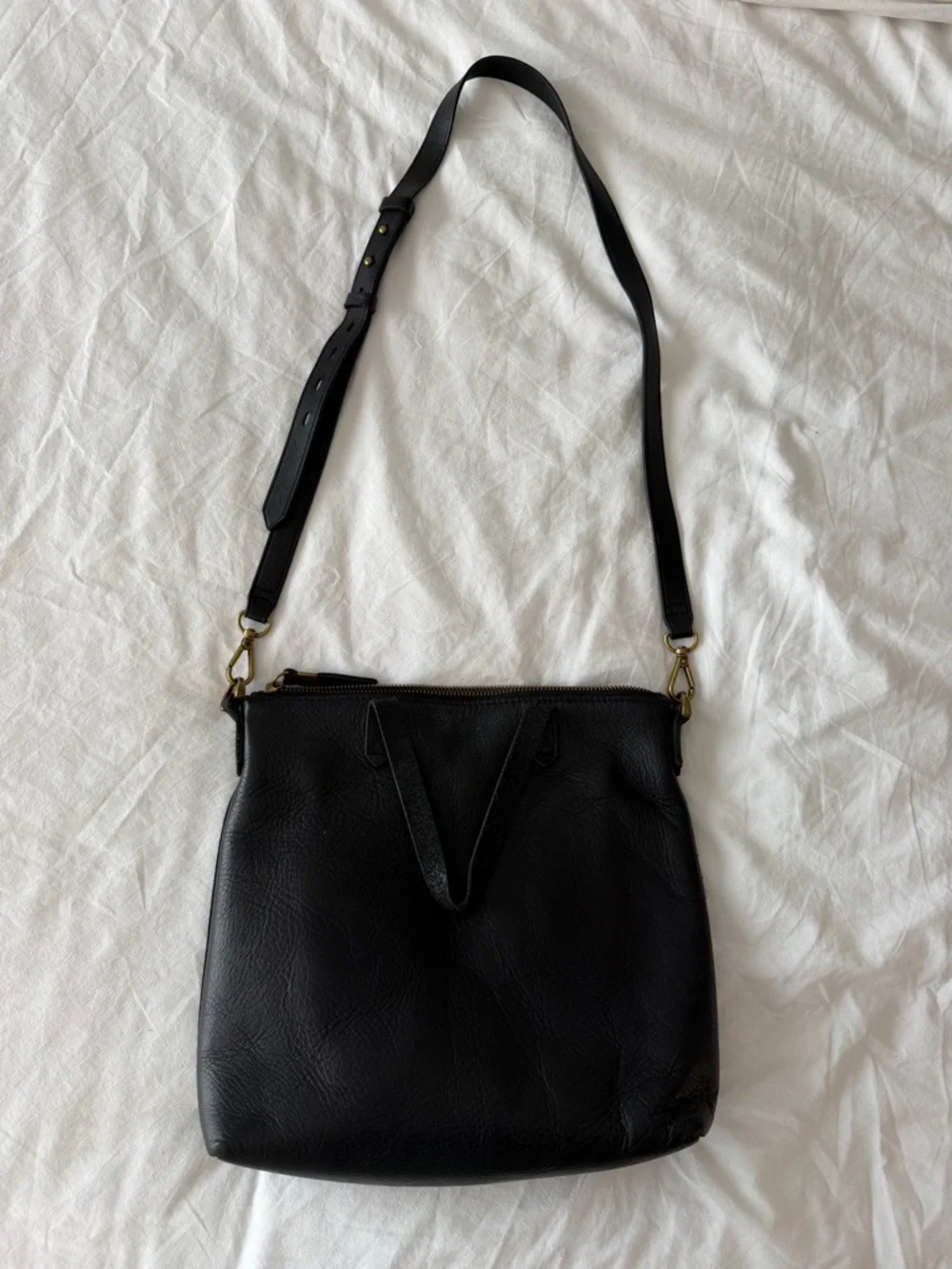 Madewell Black Leather Crossbody Bag